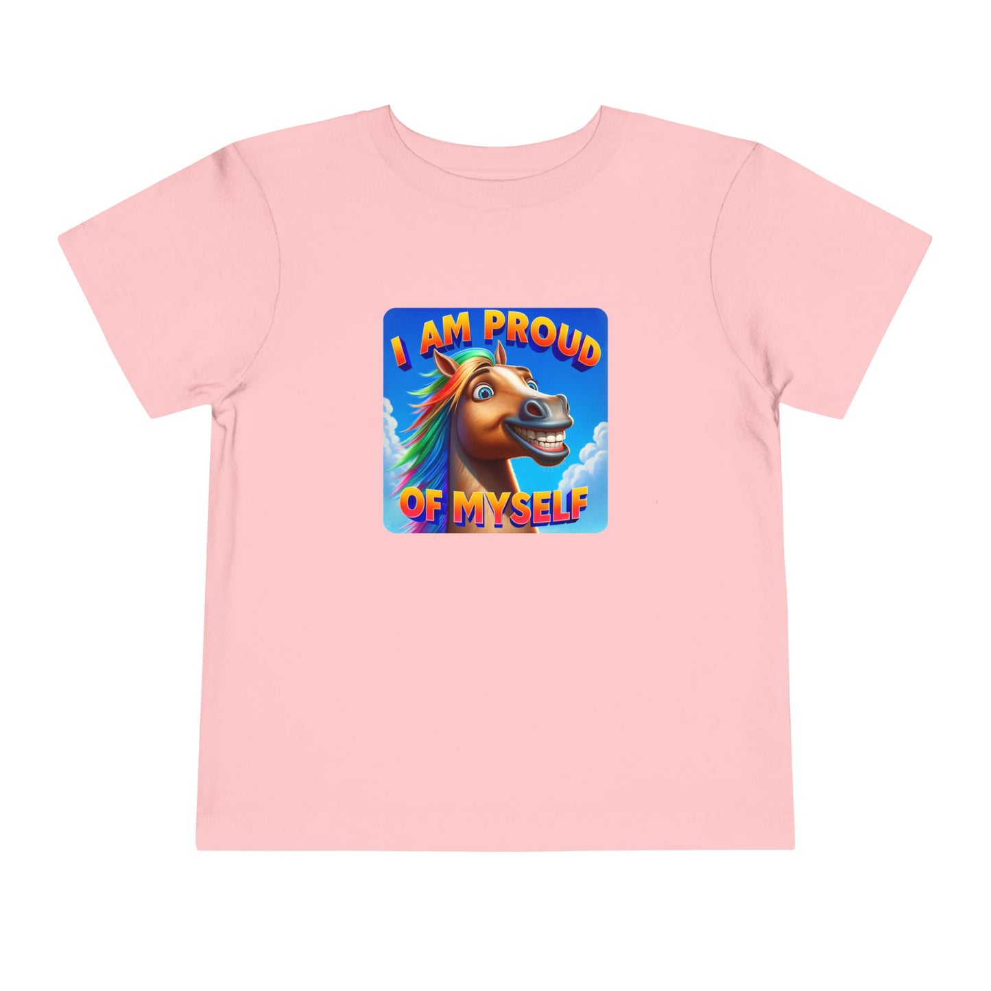 Rainbow Horse | I AM PROUD OF MYSELF | Toddler Graphic Tees | 64BO-T