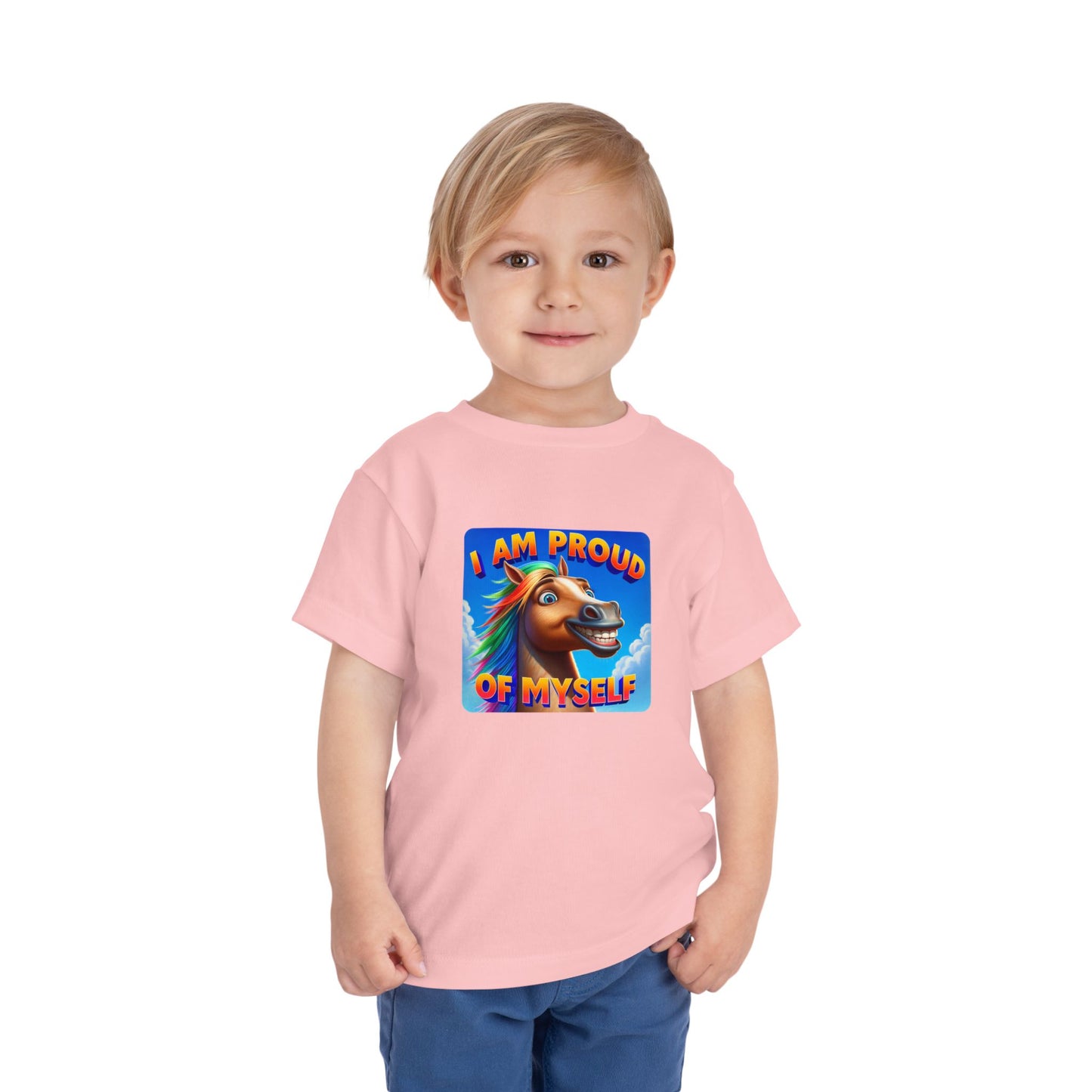 Rainbow Horse | I AM PROUD OF MYSELF | Toddler Graphic Tees | 64BO-T