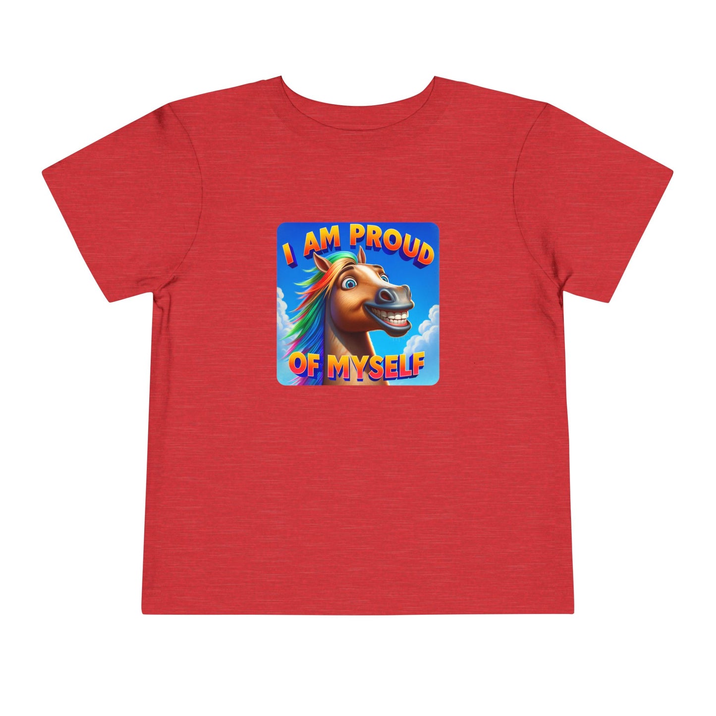 Rainbow Horse | I AM PROUD OF MYSELF | Toddler Graphic Tees | 64BO-T