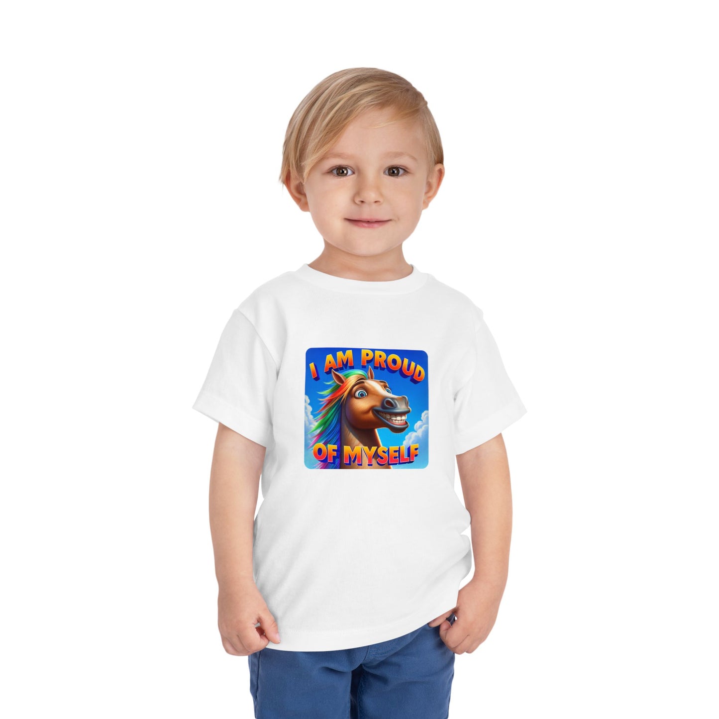 Rainbow Horse | I AM PROUD OF MYSELF | Toddler Graphic Tees | 64BO-T