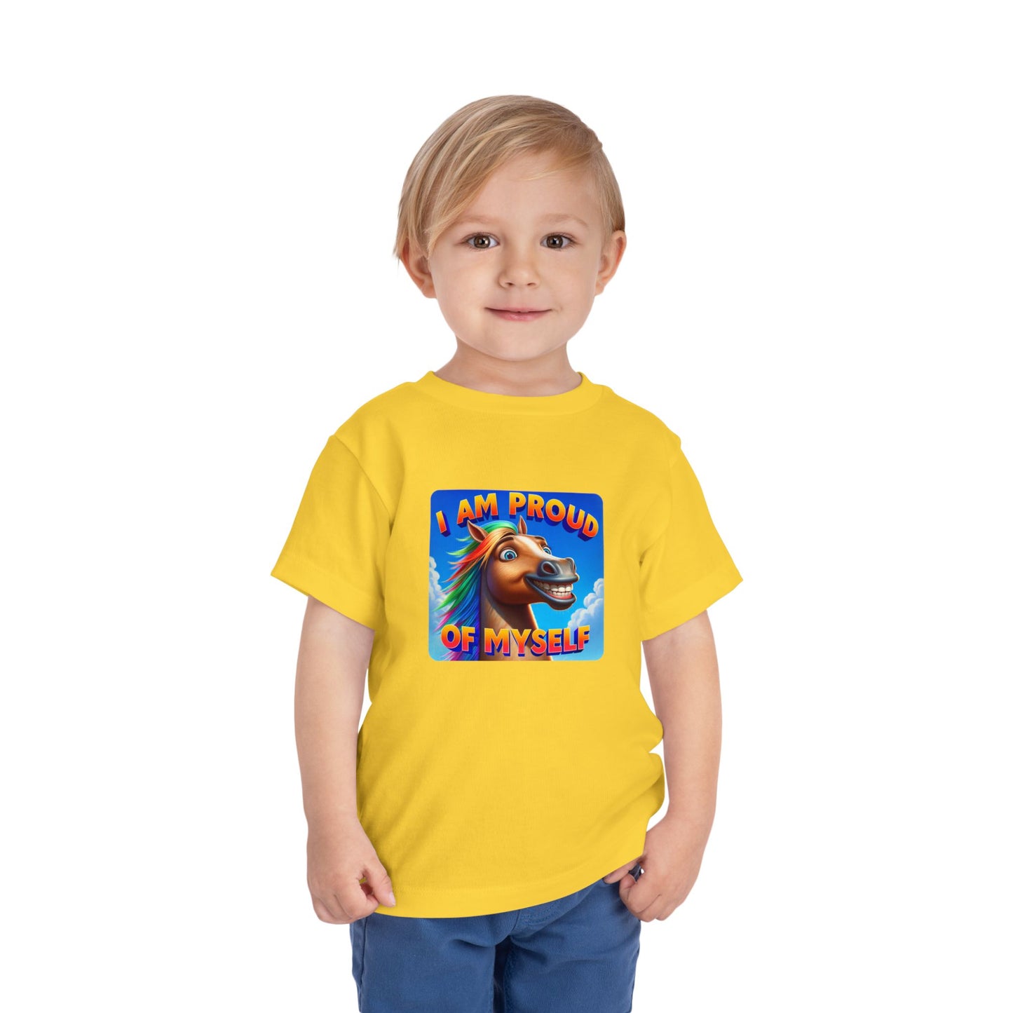 Rainbow Horse | I AM PROUD OF MYSELF | Toddler Graphic Tees | 64BO-T