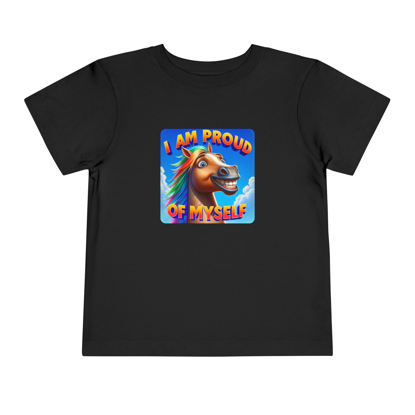 Rainbow Horse | I AM PROUD OF MYSELF | Toddler Graphic Tees | 64BO-T