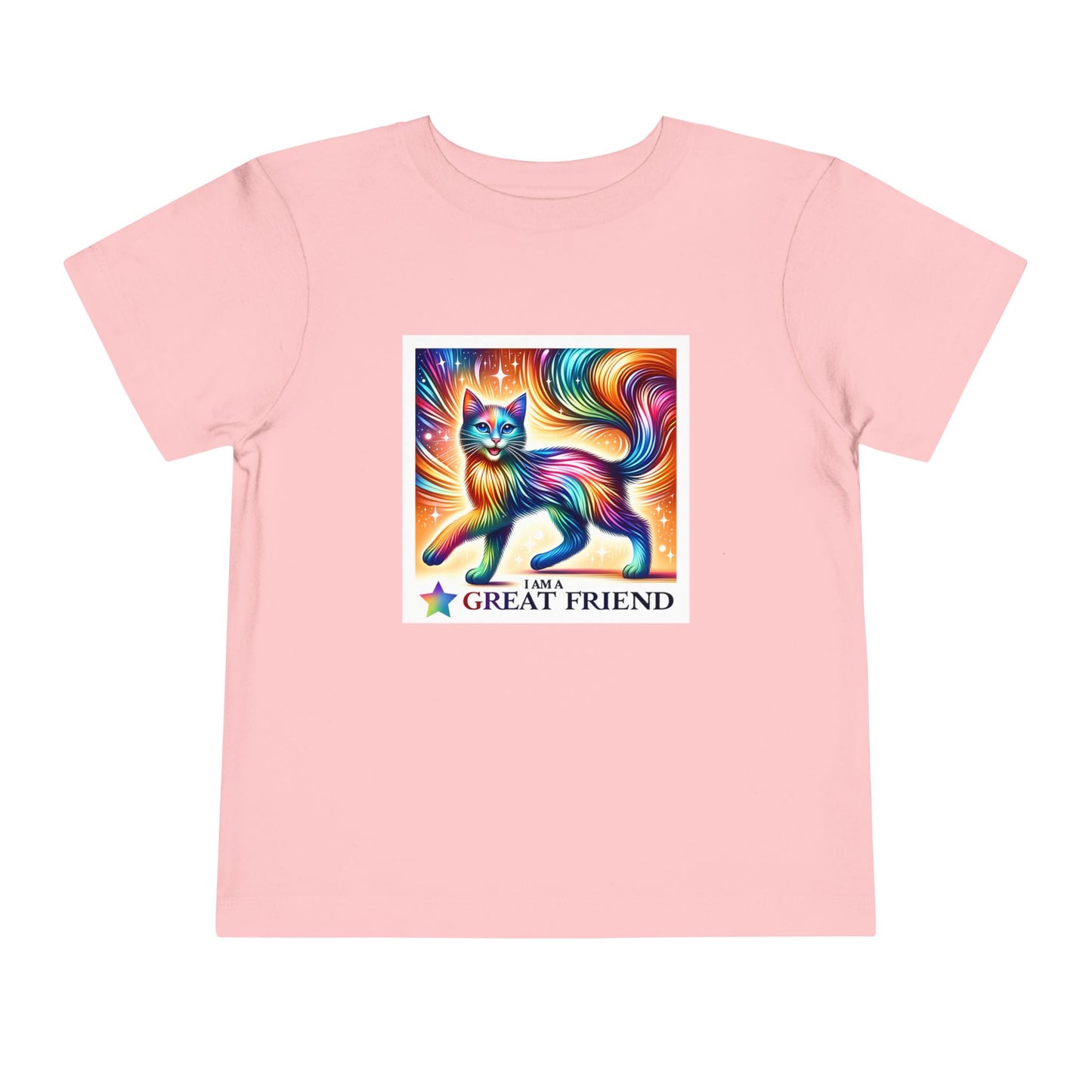 Rainbow Cat | I AM A GREAT FRIEND | Toddler Graphic Tees | 17VI-T