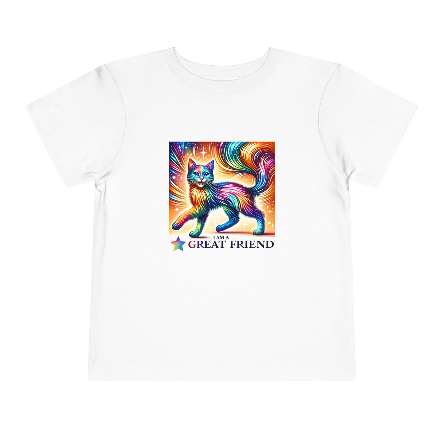 Rainbow Cat | I AM A GREAT FRIEND | Toddler Graphic Tees | 17VI-T