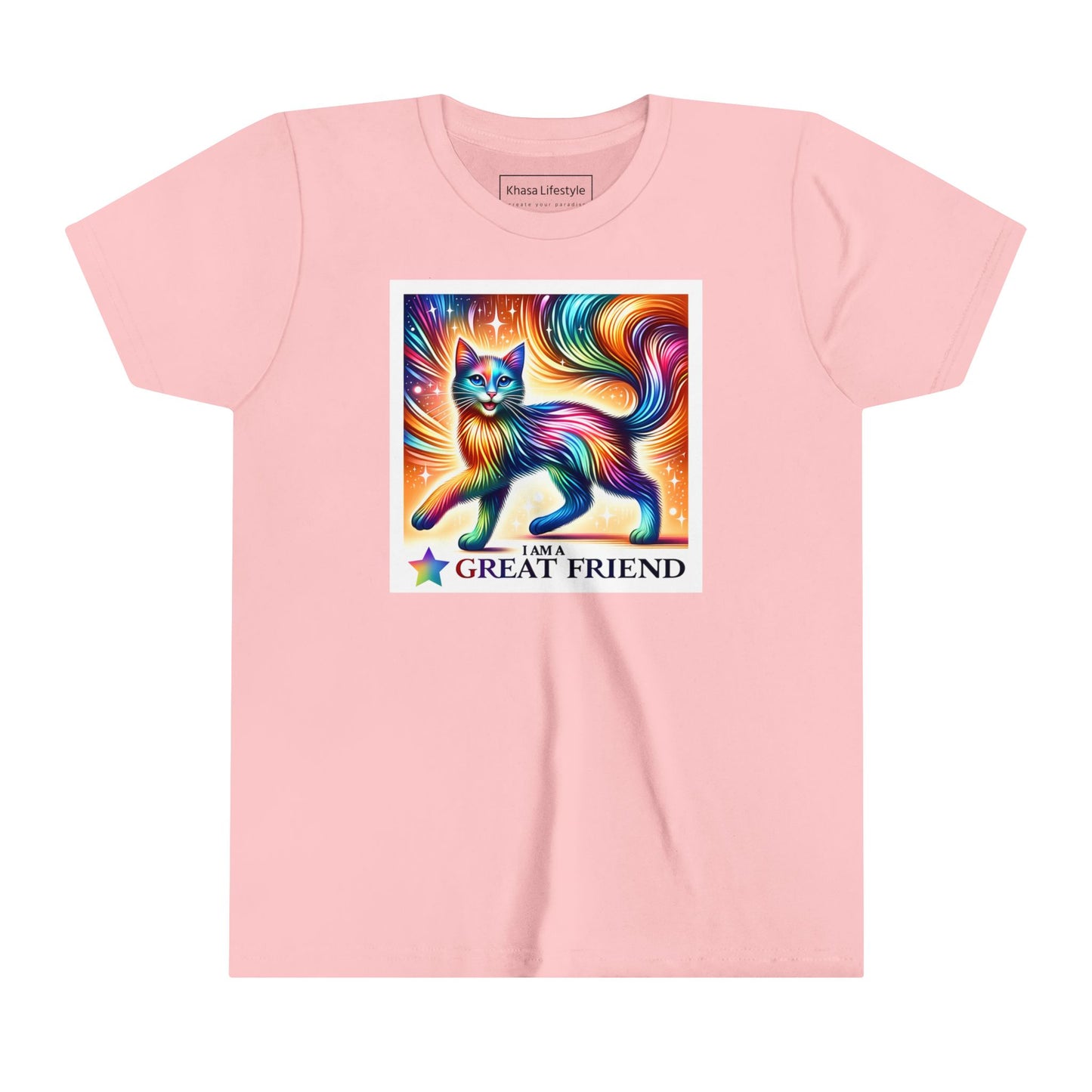 Rainbow Cat | I AM A GREAT FRIEND | Youth Graphic Tees | 17VI-Y