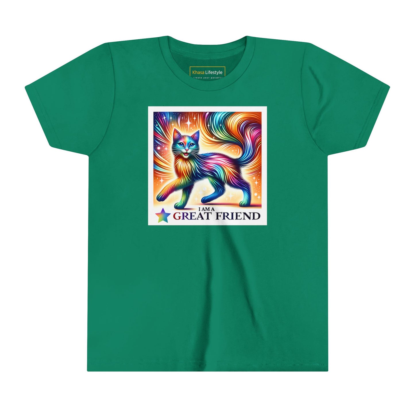 Rainbow Cat | I AM A GREAT FRIEND | Youth Graphic Tees | 17VI-Y