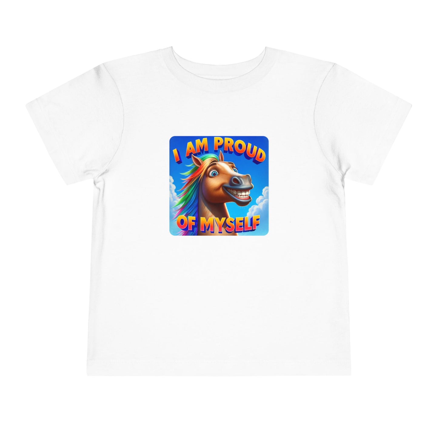 Rainbow Horse | I AM PROUD OF MYSELF | Toddler Graphic Tees | 64BO-T