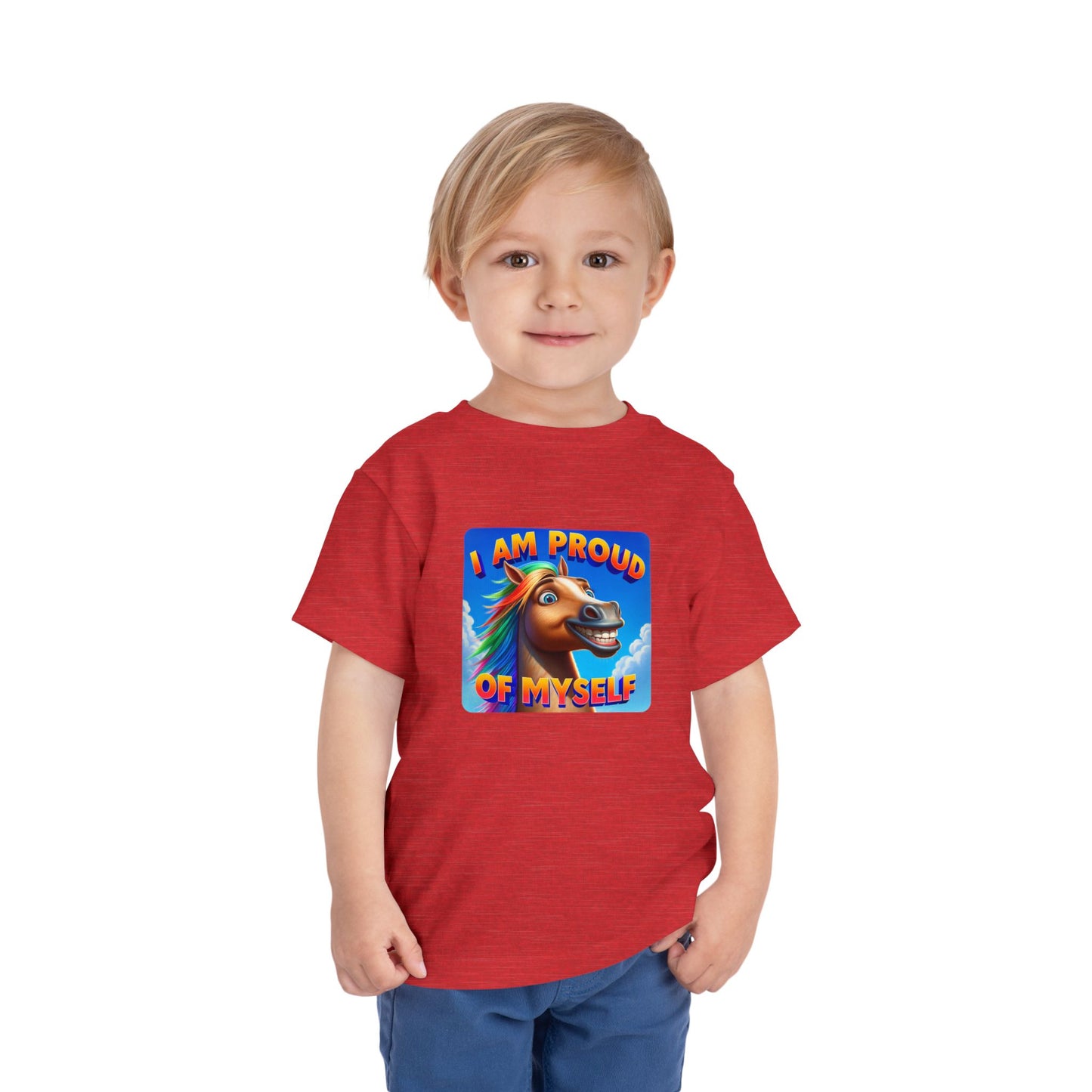 Rainbow Horse | I AM PROUD OF MYSELF | Toddler Graphic Tees | 64BO-T