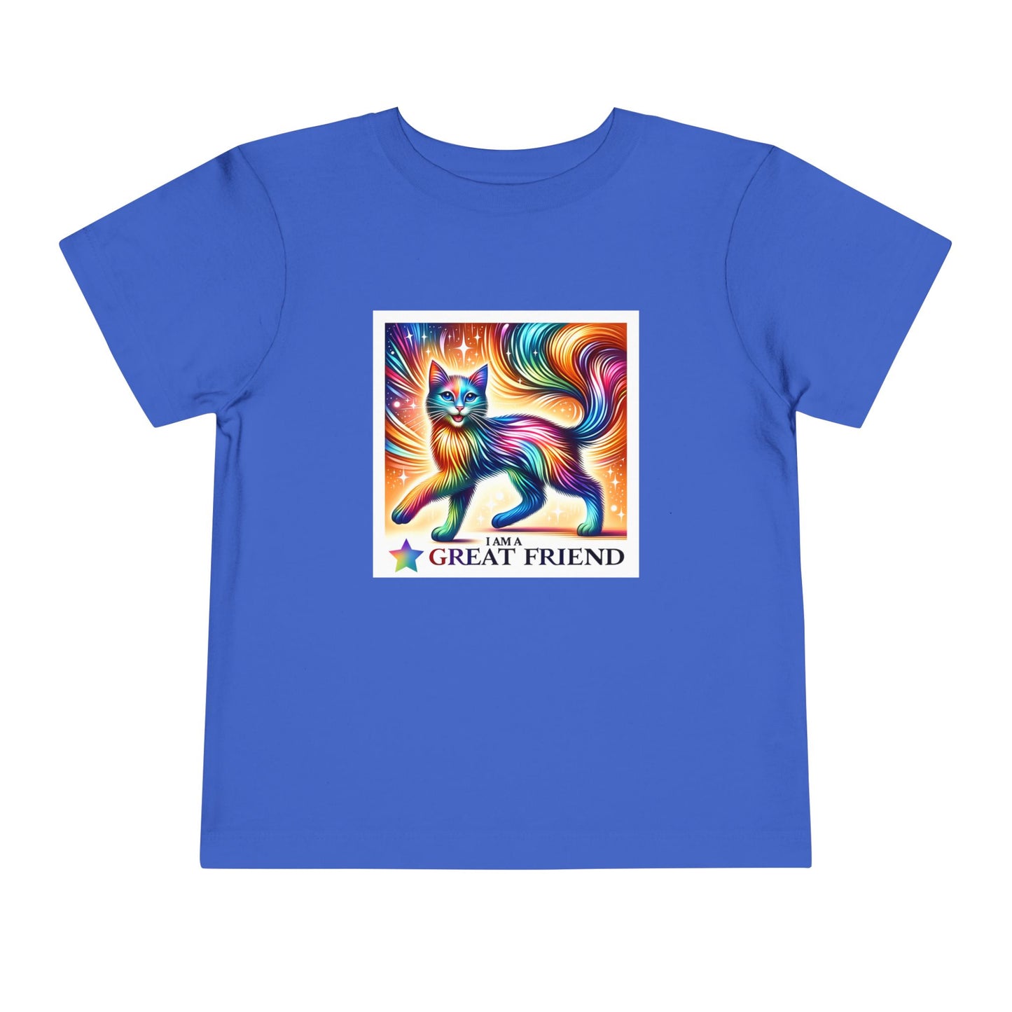 Rainbow Cat | I AM A GREAT FRIEND | Toddler Graphic Tees | 17VI-T