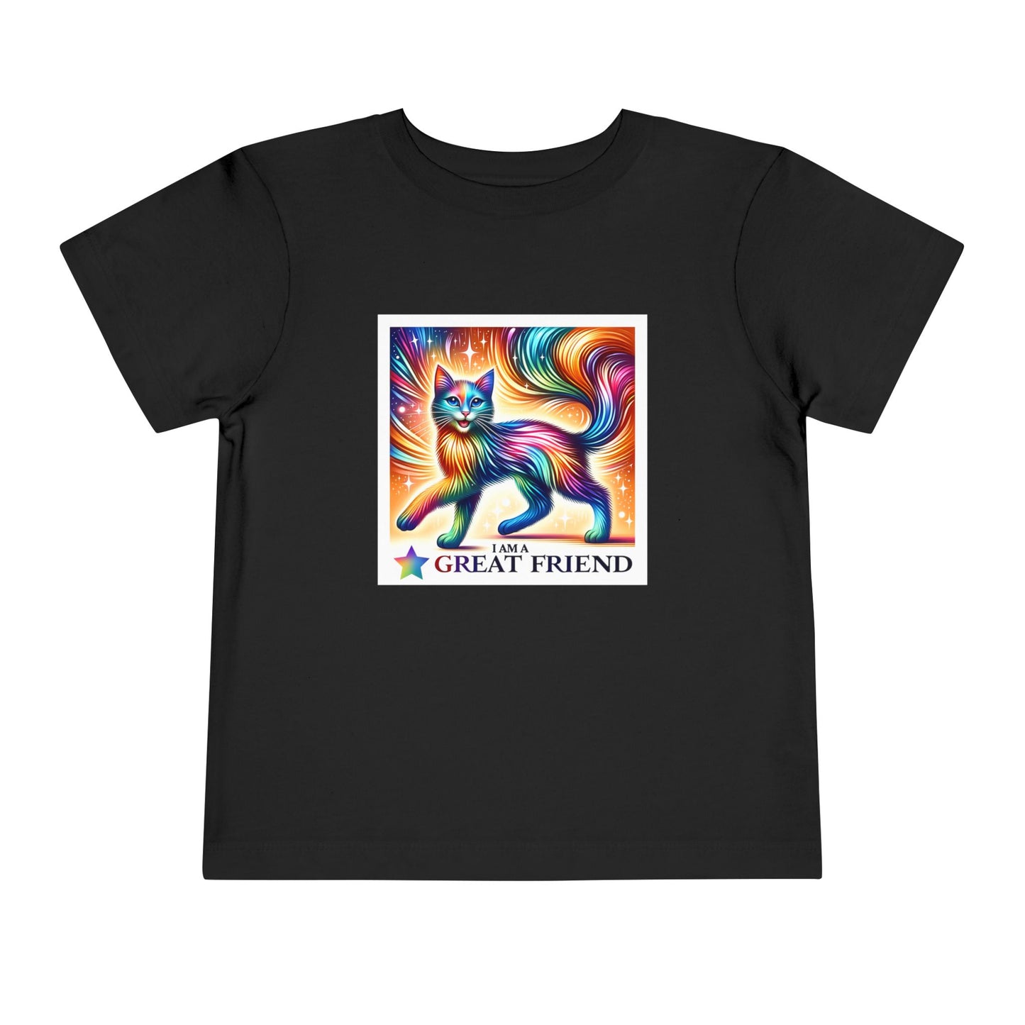 Rainbow Cat | I AM A GREAT FRIEND | Toddler Graphic Tees | 17VI-T